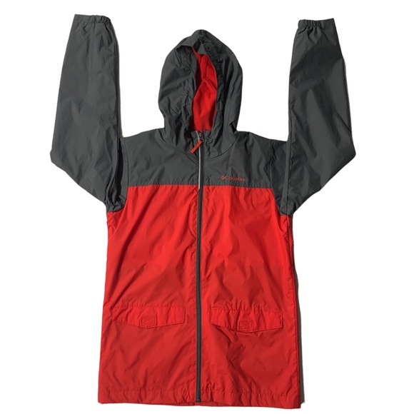 Columbia Red Gray Youth Winter Hooded Full Zip Coat Jacket 14-16 Small Adult - Picture 2 of 6